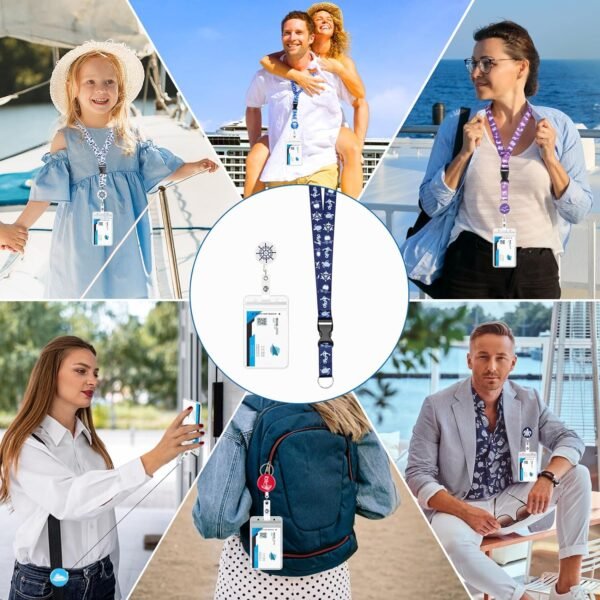 6 Pack Cruise Lanyards Set for Ship Cards, with Retractable Badge Reel Id Card H... - Image 8