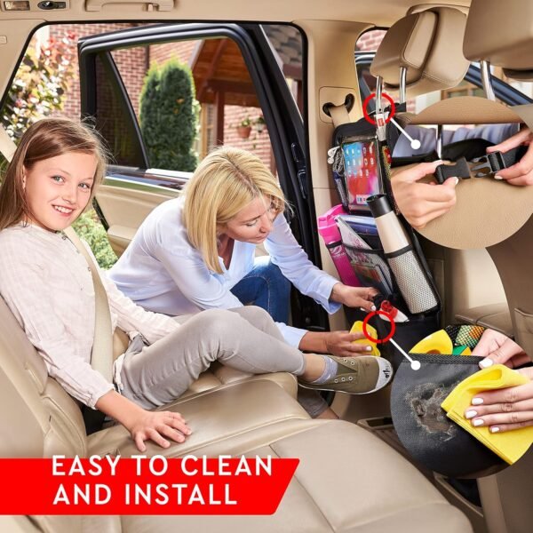 Helteko Backseat Car Organizer, Kick Mats Back Seat Protector with Touch Screen ... - Image 6