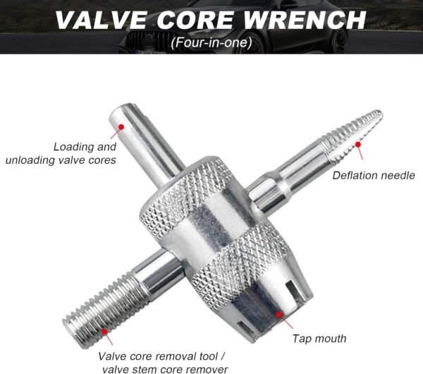 2PCS 4-Way Valve Core Tool Tire Valve Tools, 4-in-1 Tyre Valve Core Tool Tire St... - Image 4