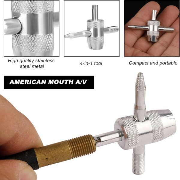 2PCS 4-Way Valve Core Tool Tire Valve Tools, 4-in-1 Tyre Valve Core Tool Tire St... - Image 5