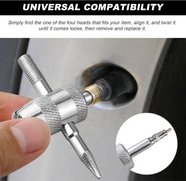 2PCS 4-Way Valve Core Tool Tire Valve Tools, 4-in-1 Tyre Valve Core Tool Tire St... - Image 6