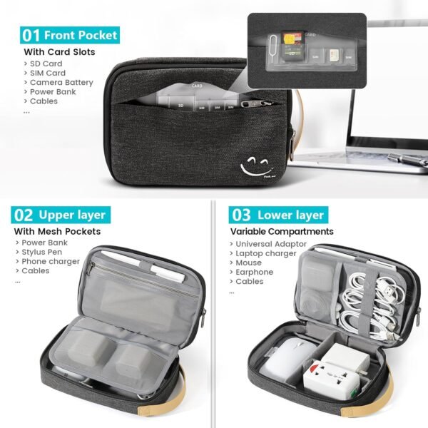 Travelkin Cord Organizer Travel, Electronic Organizer Travel Case, Cable Organiz... - Image 4