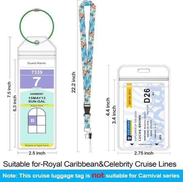 4 Pack Clear Cruise Luggage Tag Holder for Royal Caribbean and Celebrity Ships, ... - Image 3