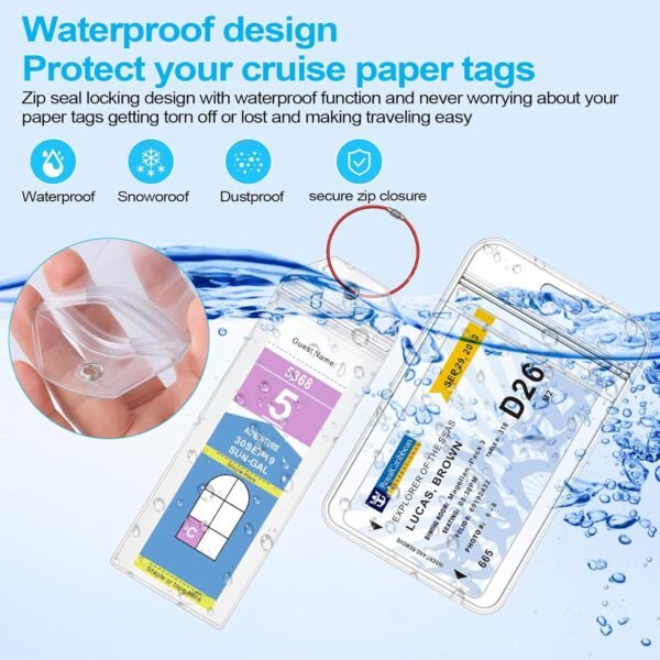 4 Pack Clear Cruise Luggage Tag Holder for Royal Caribbean and Celebrity Ships, ... - Image 5