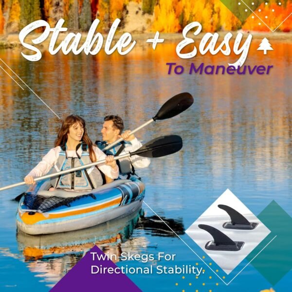 Sunlite Sports 2-Person Inflatable Kayak with Aluminum Oars (136" x 33"), High O... - Image 5