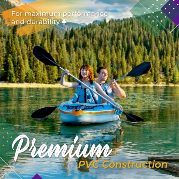 Sunlite Sports 2-Person Inflatable Kayak with Aluminum Oars (136" x 33"), High O... - Image 8