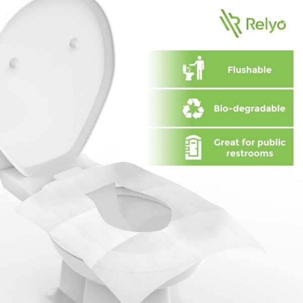 Toilet Seat Covers Paper Flushable (50 Pack) - XL for Adults and Kids Potty Trai... - Image 3