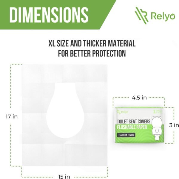 Toilet Seat Covers Paper Flushable (50 Pack) - XL for Adults and Kids Potty Trai... - Image 6