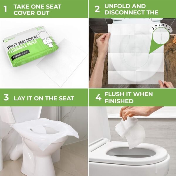Toilet Seat Covers Paper Flushable (50 Pack) - XL for Adults and Kids Potty Trai... - Image 7