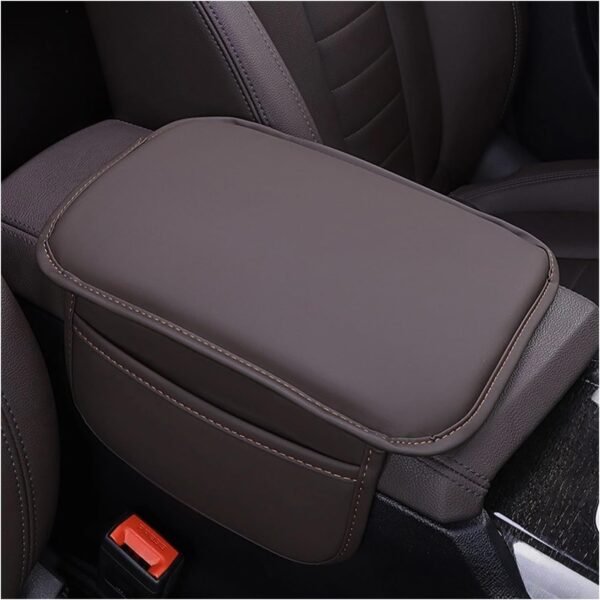 Car Center Console Cover, 11.4"×8.7" Leather Comfort Armrest Cover Cushion Pad w... - Image 2
