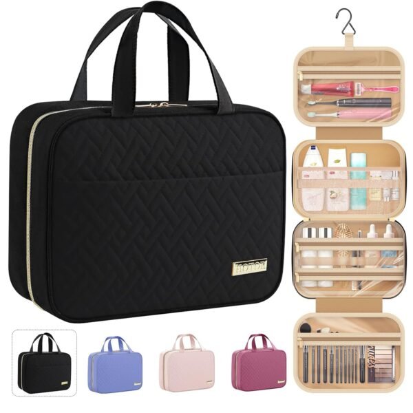 HOTOR Travel Toiletry Bag - Toiletry Bag w/Hanging Hook - Spacious Toiletry Bag ... - Image 2