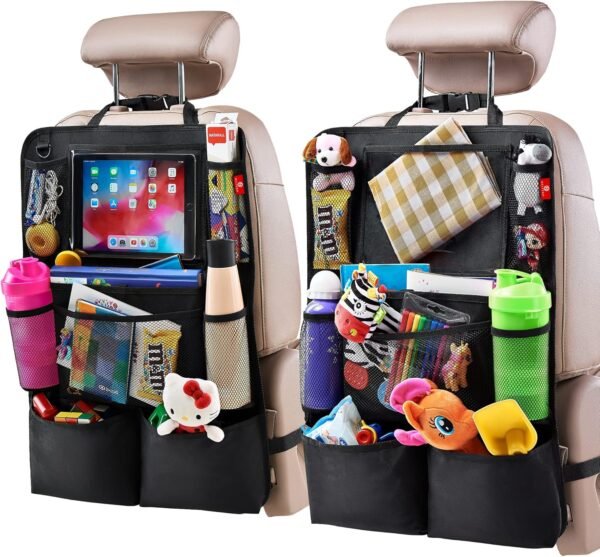 Helteko Backseat Car Organizer, Kick Mats Back Seat Protector with Touch Screen ... - Image 2