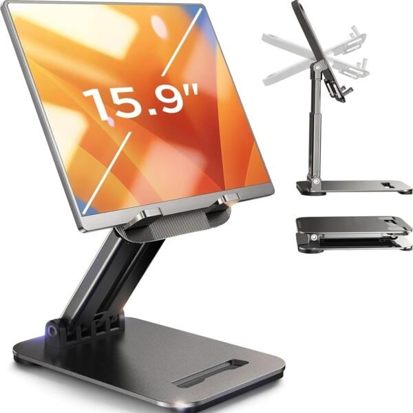 LISEN Tablet Stand for iPad Stand Holder Office Desk Accessories, Foldable iPad ... - Image 2