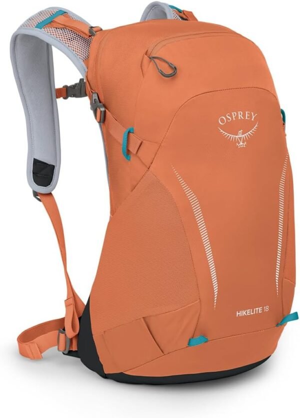 Osprey Hikelite 18L Unisex Hiking Backpack, 18 Koi Orange/Blue Venture, One Size - Image 2