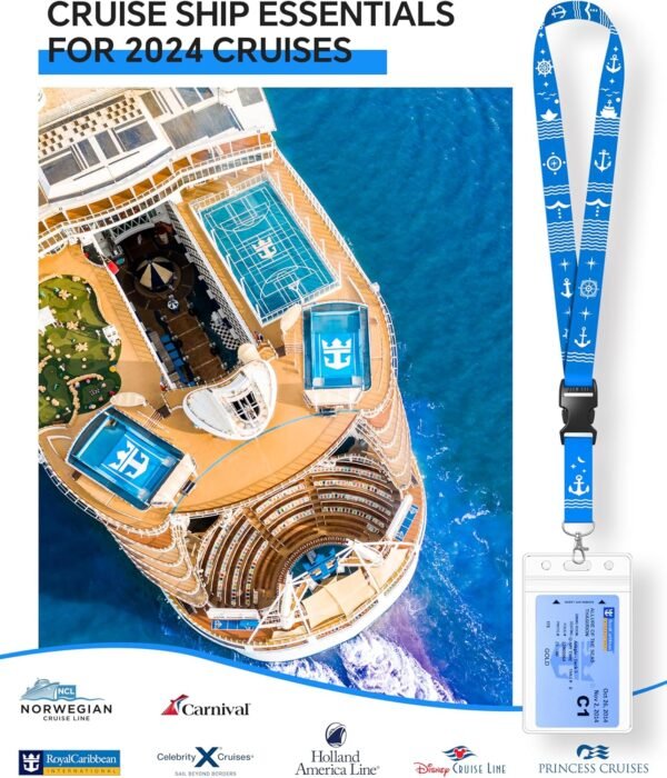5 Pack Lanyard with Waterproof ID Badge Holders for Cruise Ship Cards, Essential... - Image 3