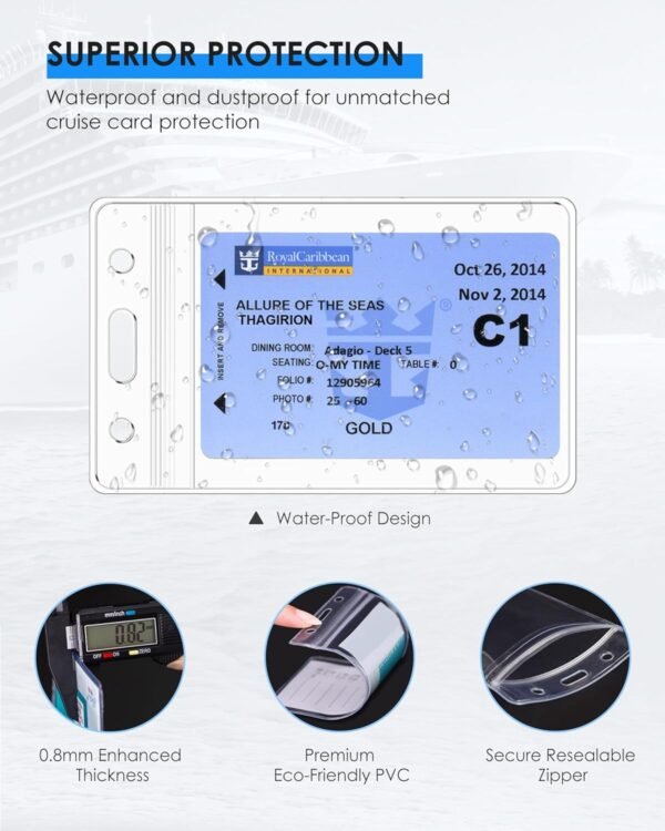 5 Pack Lanyard with Waterproof ID Badge Holders for Cruise Ship Cards, Essential... - Image 5