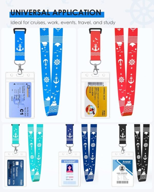 5 Pack Lanyard with Waterproof ID Badge Holders for Cruise Ship Cards, Essential... - Image 6