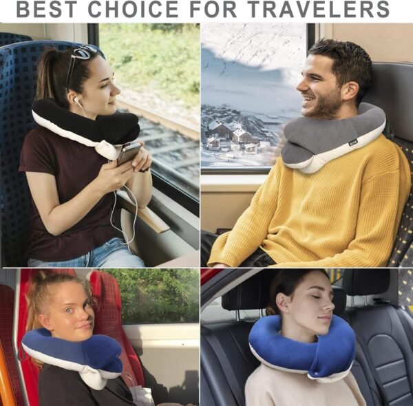 BUYUE Travel Neck Pillows for Airplanes, 360° Head Support Sleep for Long Flight... - Image 7