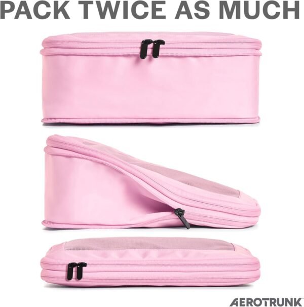 Compression Packing Cubes for Travel - Luggage Organizer Bags - Double Zipper Pa... - Image 3