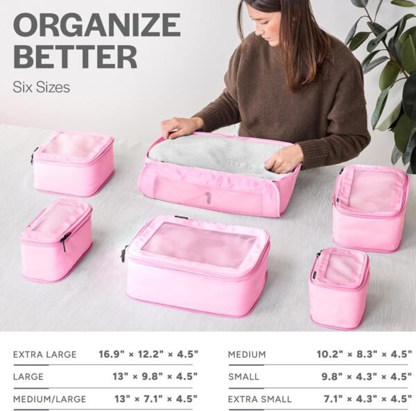 Compression Packing Cubes for Travel - Luggage Organizer Bags - Double Zipper Pa... - Image 4