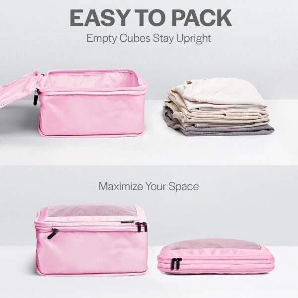 Compression Packing Cubes for Travel - Luggage Organizer Bags - Double Zipper Pa... - Image 6