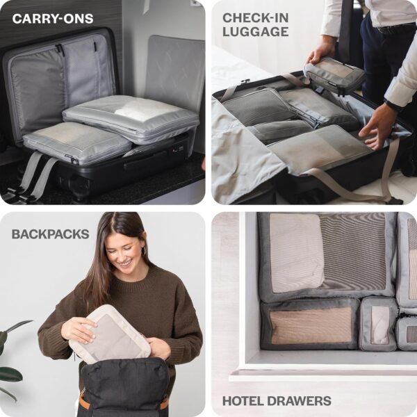Compression Packing Cubes for Travel - Luggage Organizer Bags - Double Zipper Pa... - Image 8