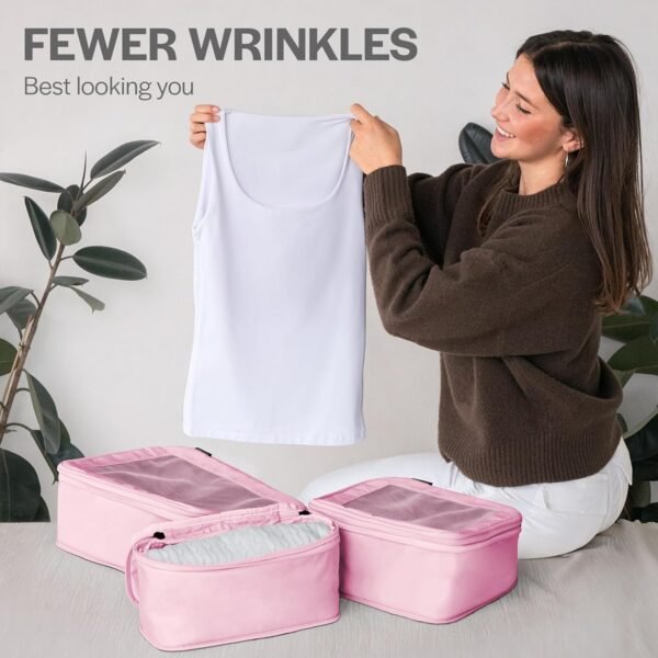 Compression Packing Cubes for Travel - Luggage Organizer Bags - Double Zipper Pa... - Image 9