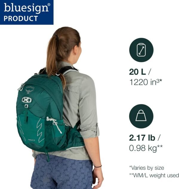 Osprey Tempest 20L Women's Hiking Backpack with Hipbelt, Jasper Green, WXS/S - Image 3