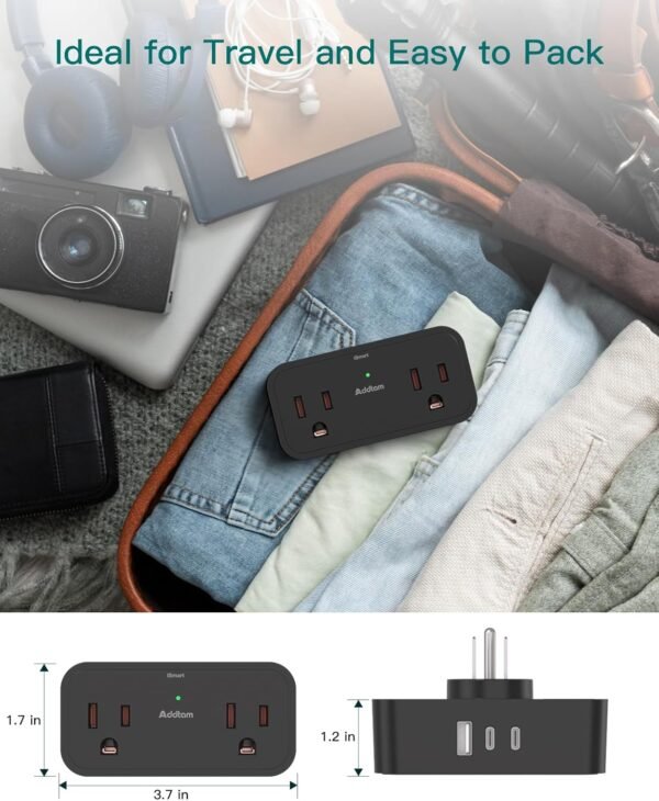 Cruise Ship Essentials, Travel Power Strip - Outlet Extender with 4 AC Outlets 3... - Image 7