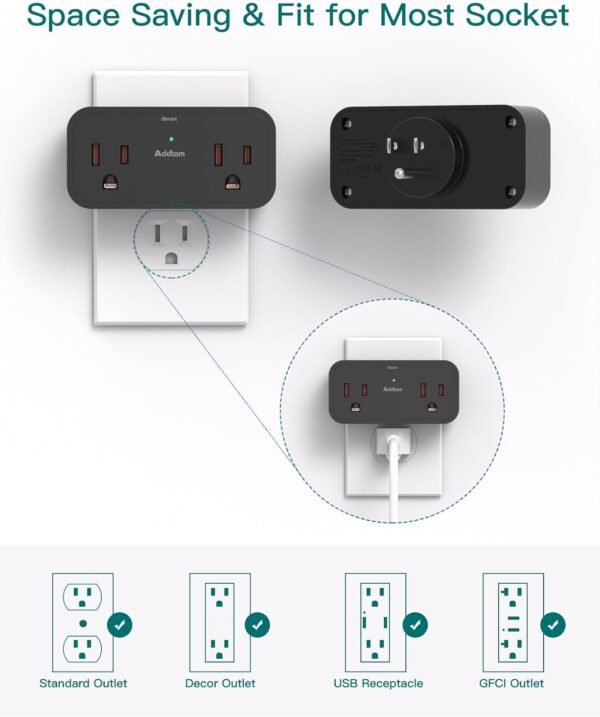 Cruise Ship Essentials, Travel Power Strip - Outlet Extender with 4 AC Outlets 3... - Image 8