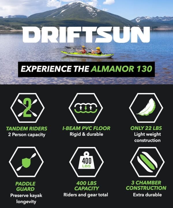 Driftsun Almanor Inflatable Kayak - Inflatable Touring Kayak - 1 & 2 Person Kaya... - Image 4
