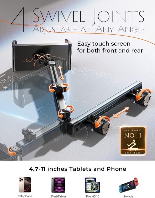 LISEN 3 in 1 for iPad Holder for Car Accessories for Women Interior Road Trip Es... - Image 4