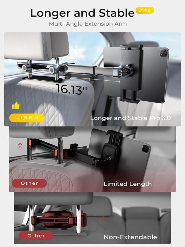 LISEN 3 in 1 for iPad Holder for Car Accessories for Women Interior Road Trip Es... - Image 6