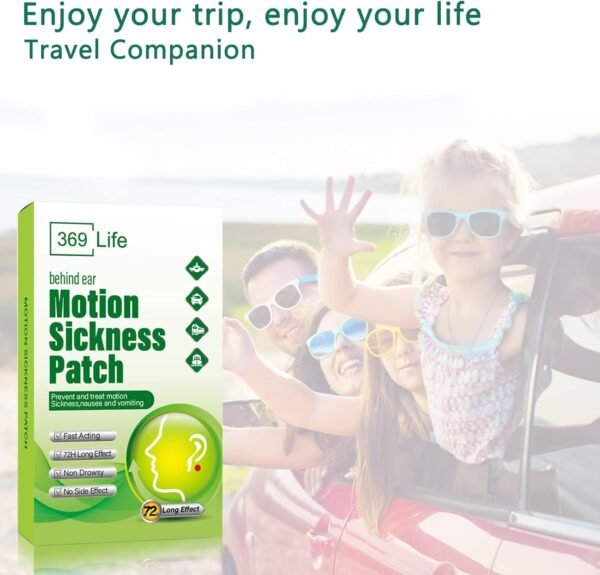 Motion Sickness Patches for Car and Boat Rides, Ships, Cruise and Airplane & Oth... - Image 7