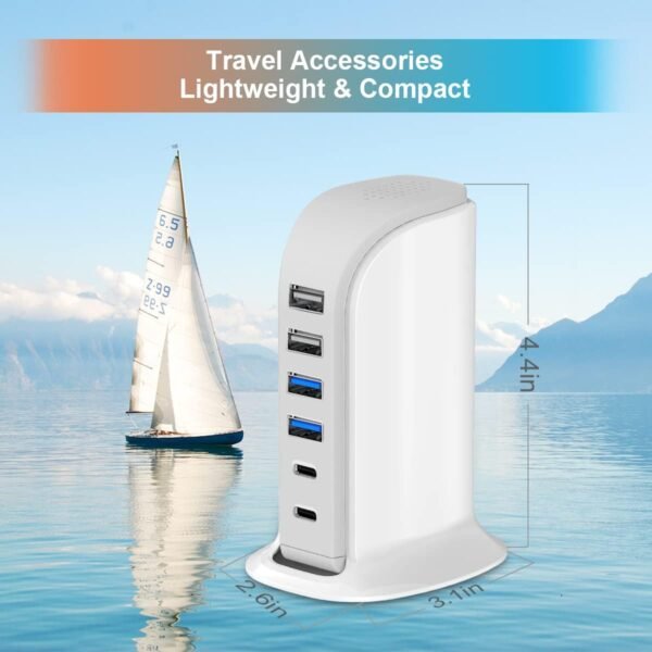 USB Charger Upoy, Charging Station for Multiple Devices 45W, Fast Charging Block... - Image 6