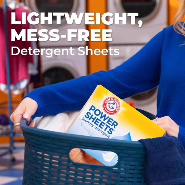 Arm & Hammer Power Sheets Laundry Detergent, Fresh Linen 50ct, up to 100 Small L... - Image 6