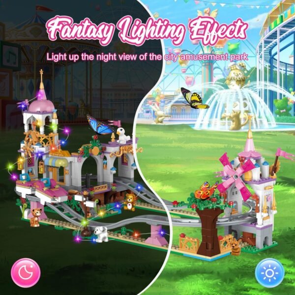 711 Piece Friends Roller Coaster Building Set,Girls Creative Amusement Park Buil... - Image 4