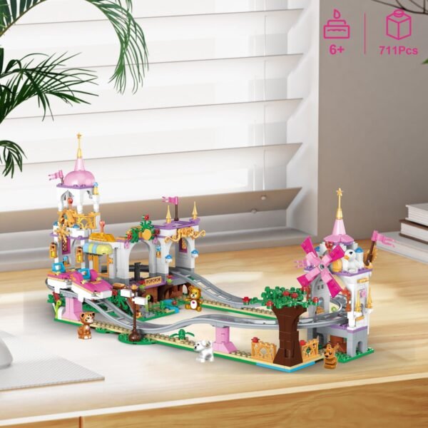 711 Piece Friends Roller Coaster Building Set,Girls Creative Amusement Park Buil... - Image 6
