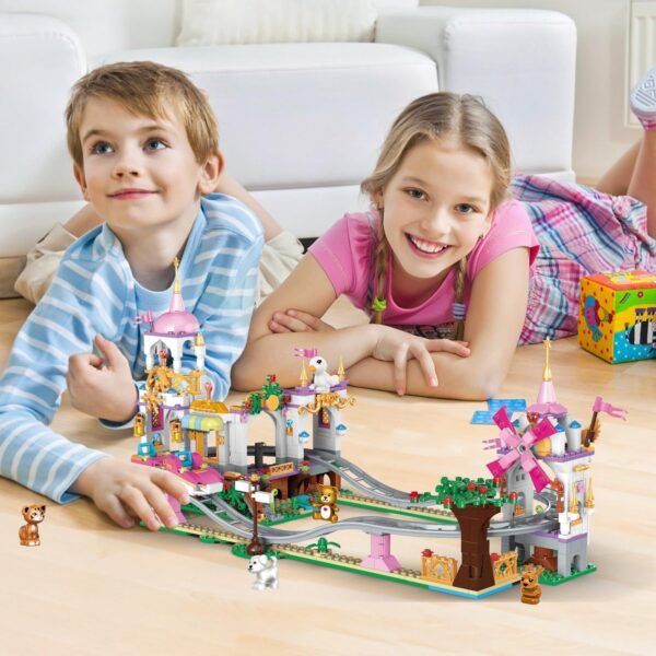 711 Piece Friends Roller Coaster Building Set,Girls Creative Amusement Park Buil... - Image 7