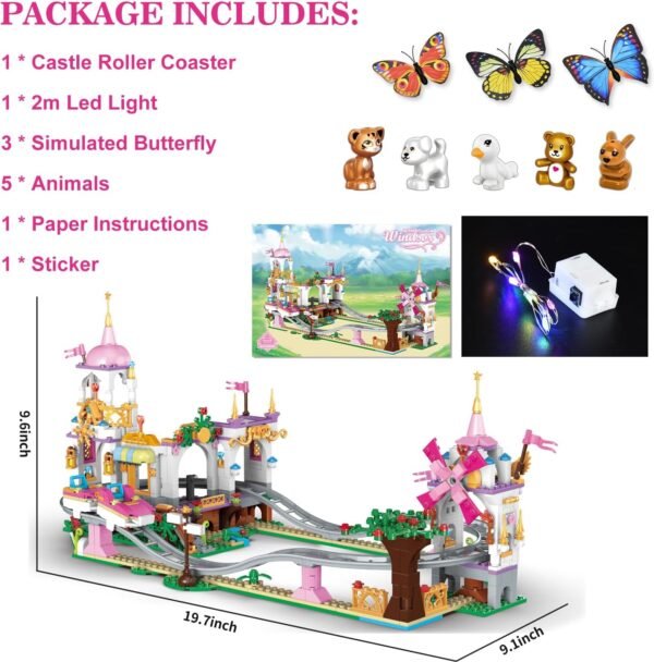 711 Piece Friends Roller Coaster Building Set,Girls Creative Amusement Park Buil... - Image 8
