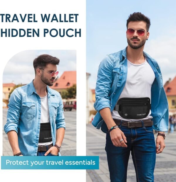 travel inspira Travel Money Belt with Slim Anti-Theft RFID Blocking Passport Hol... - Image 10