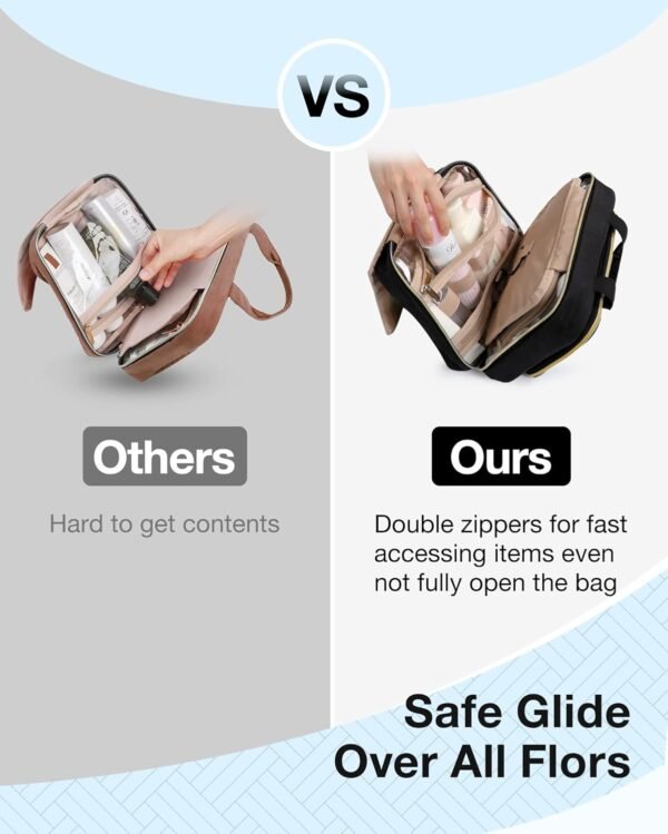 BAGSMART Toiletry Bag Hanging Travel Makeup Organizer with TSA Approved Transpar... - Image 5