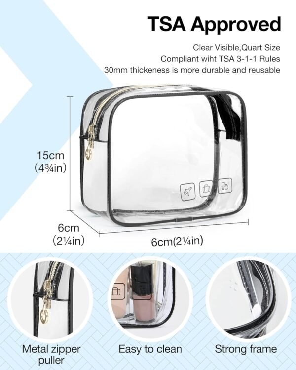 BAGSMART Toiletry Bag Hanging Travel Makeup Organizer with TSA Approved Transpar... - Image 8