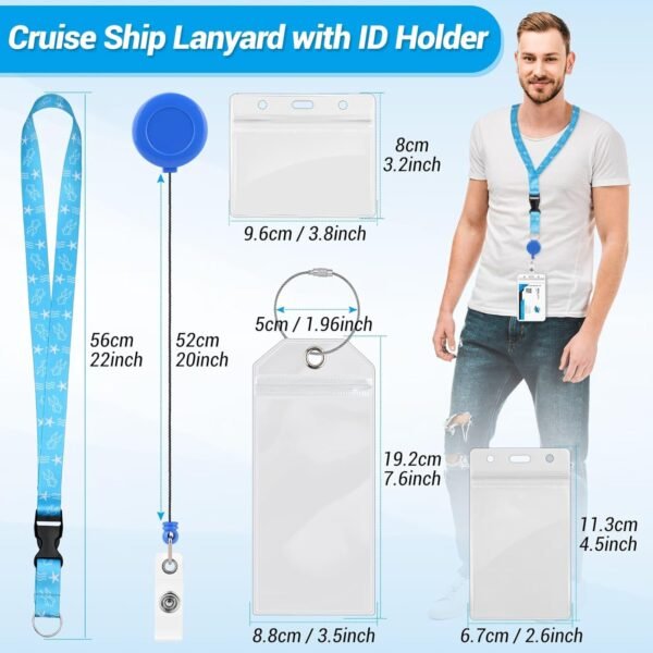 Cruise Lanyards, 6 Pack Waterproof Cruise Luggage Tags with Ship Key Card Badge ... - Image 4