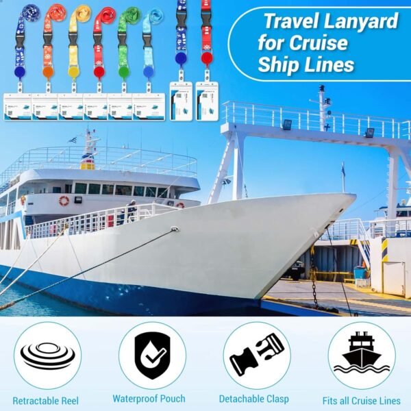 Cruise Lanyards, 6 Pack Waterproof Cruise Luggage Tags with Ship Key Card Badge ... - Image 8