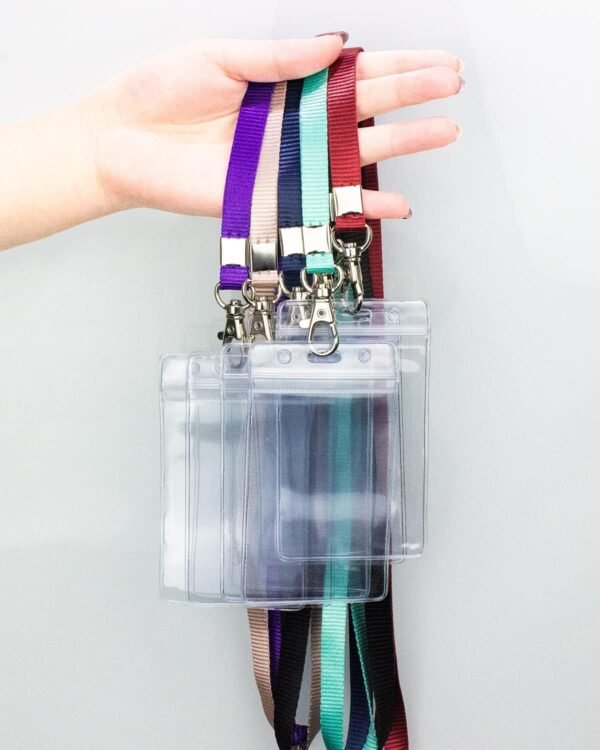 Teskyer Lanyards for ID Badges, 3 Pack of Lanyard with Clear Plastic ID Badge Ho... - Image 3