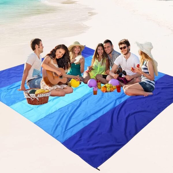 Beach Blanket Waterproof Sandproof Beach Mat 79" X 83" /10'x9'for 2-8 Adults Qui... - Image 7