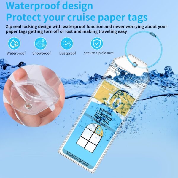 Royal Caribbean Luggage Tag Holders, 10 Pack Zip Seal Clear Cruise Luggage Tag H... - Image 5