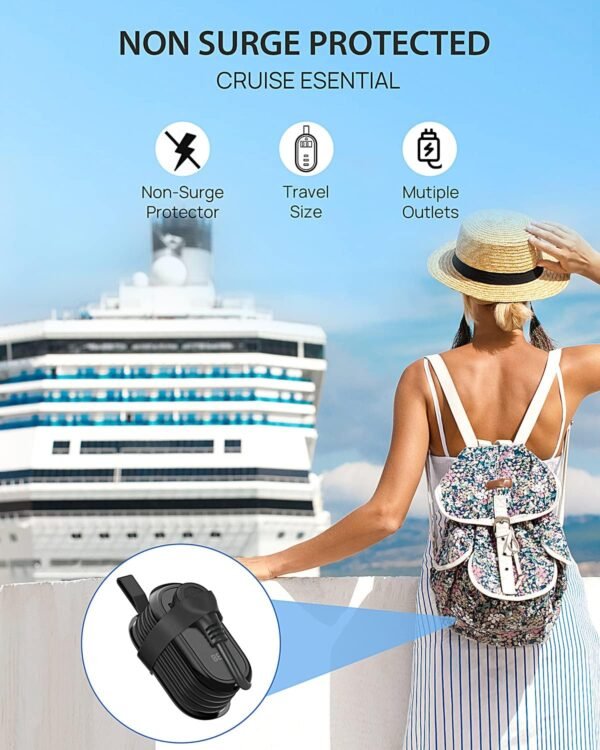 BEVA Travel Power Strip with USB C Ports, 4FT Extension Cord, 2 Outlets, 3 USB P... - Image 7