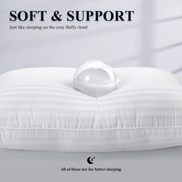 COZSINOOR Bed Pillows Queen Size: Hotel Quality Set of 2 - Down Alternative Micr... - Image 4